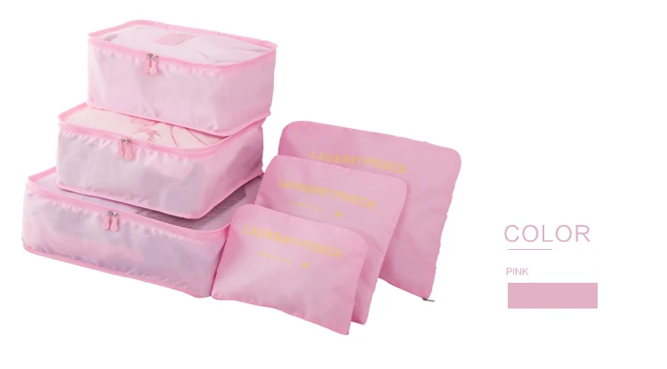 2018 куб для упаковки женские дорожные сумки молния Водонепроницаемый 6 штук один набор большой Ёмкость сумок Одежда унисекс сортировки