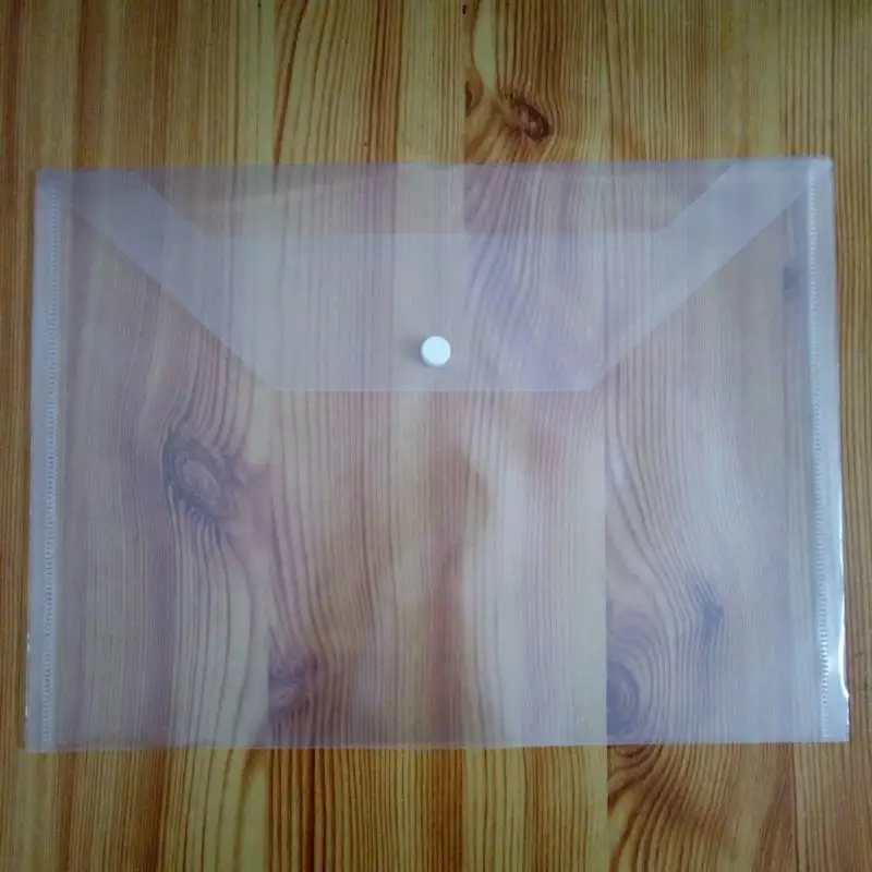 100PCS/LOT A4 Transparent Plastic Folder Documents Bag Envelope PP Case