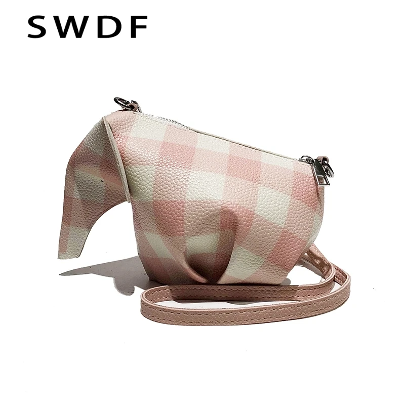 

SWDF Women's Crossbody Bags Ladies Small Elephant Shape Fresh Shoulder Bags Clutch Modern Flap Shell Lady Bolsa Handbag Clutch