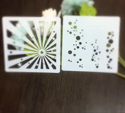 

Sunbean Stencil,Water Bubble Stencil,Reusable Painting Template for Scrapbook,Crafting,DIY Albums,Notebook,Card, 14*14cm,2pcs
