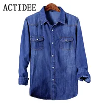 Новые мужские джинсовые рубашки с длинным рукавом мужские повседневные рубашки высокого качества плюс размер 3XL