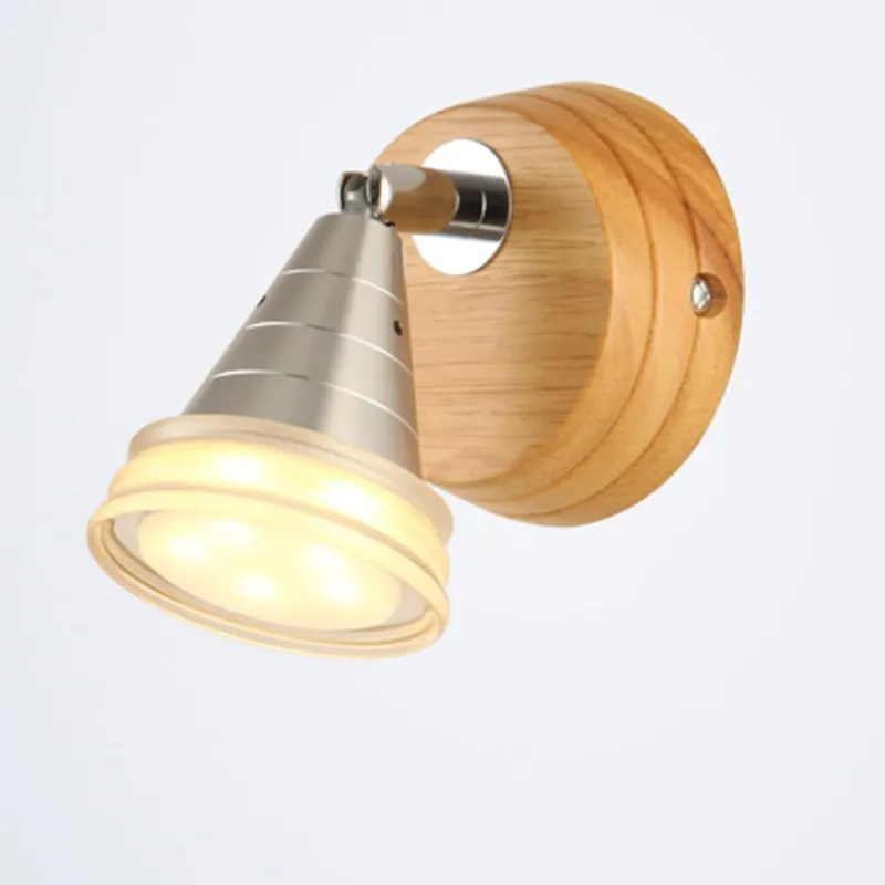 

Led wall lamp modern minimalist creative bedside bedroom corridor balcony rotary wooden wall lamp small wall lamp YA7262