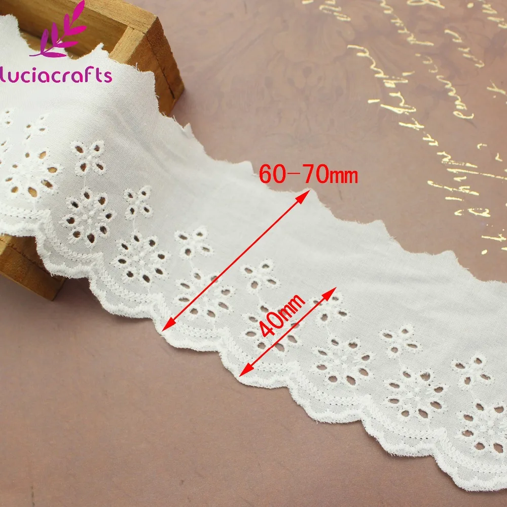 

Lucia Crafts 2yards/lot Multi Sizes White Lace Ribbon Handmade Material DIY Garment Sewing Accessories N0607