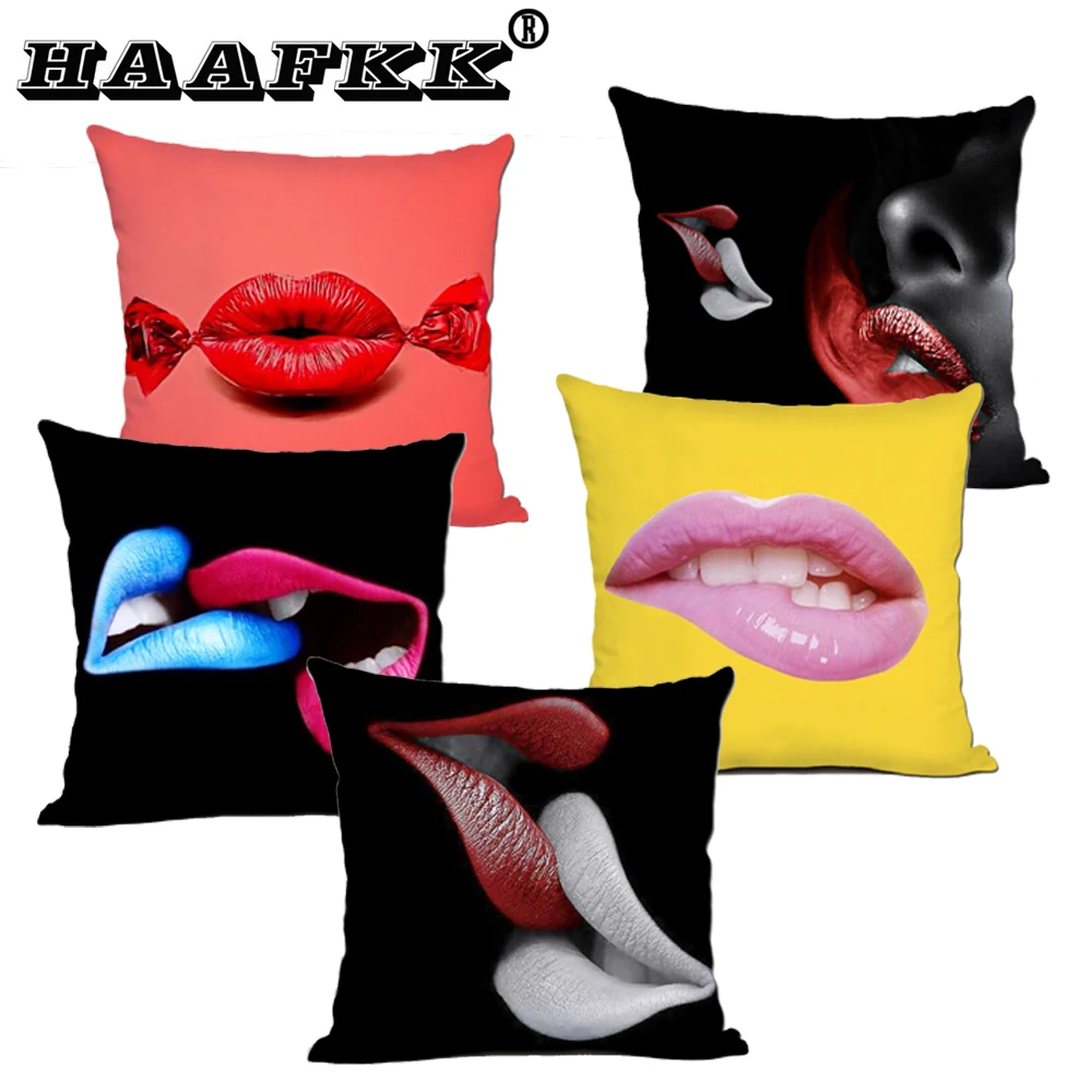 

1Pcs kiss Pattern Polyester Throw Pillow Cushion Cover Car Home Decoration Sofa Bed Decorative Pillowcase