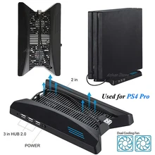 PS4 Pro охлаждающая вертикальная подставка 2 Вентилятор охлаждения температуры 3 концентратор для sony Playstation 4 Play станция PS 4 Pro консольные аксессуары