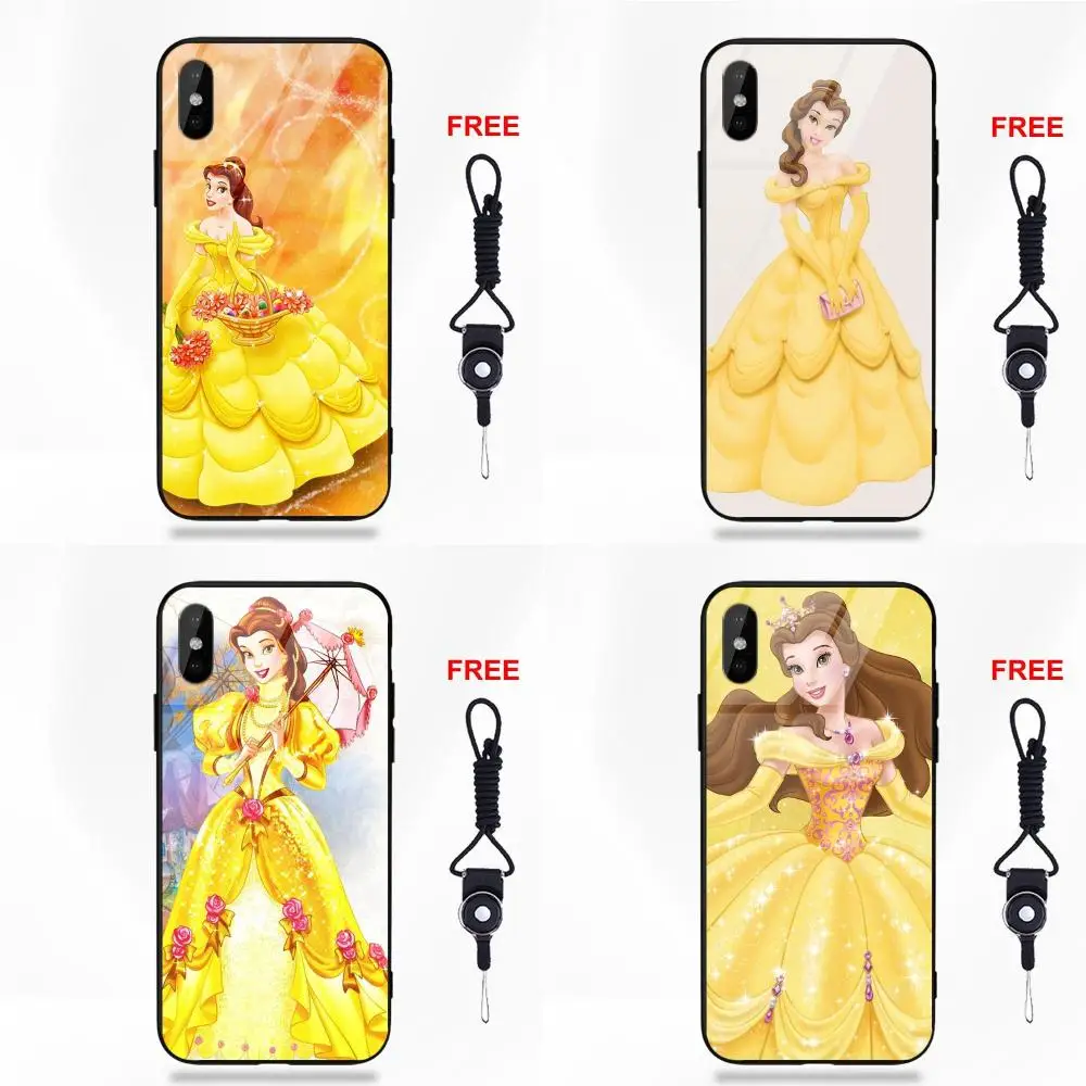 For Apple iPhone 5 5C 5S SE 6 6S 7 8 Plus X XS Max XR Silicone TPU Frame Tempered Glass Shell Tattoo Princess Belle Mug Shot | Мобильные