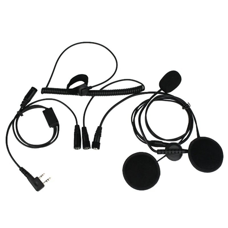 2 Pin PTT мотоциклетный шлем гарнитура с микрофоном для рации Kenwood Baofeng Retevis WOUXUN