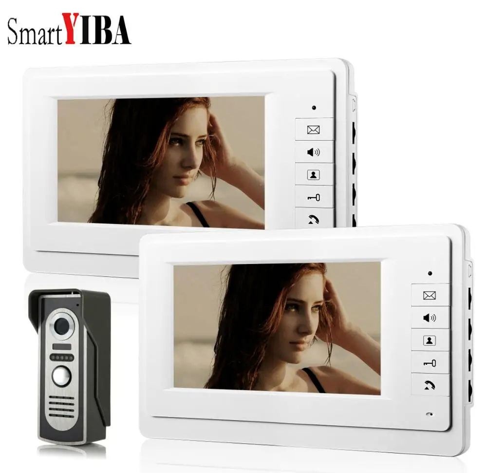 SmartYIBA 7''LCD проводной видео дверные звонки телефон двери визуальный домофон системы с 1000TVL водостойкий Открытый ИК камера ночного видения