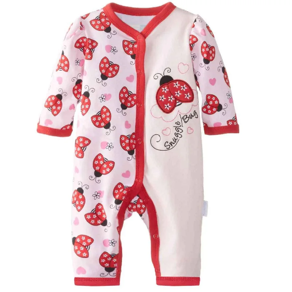 

Baby girl romper New born one-piece body suit 100% Cotton pink ladybug baby girls clothes jumpsuits newborn pijama