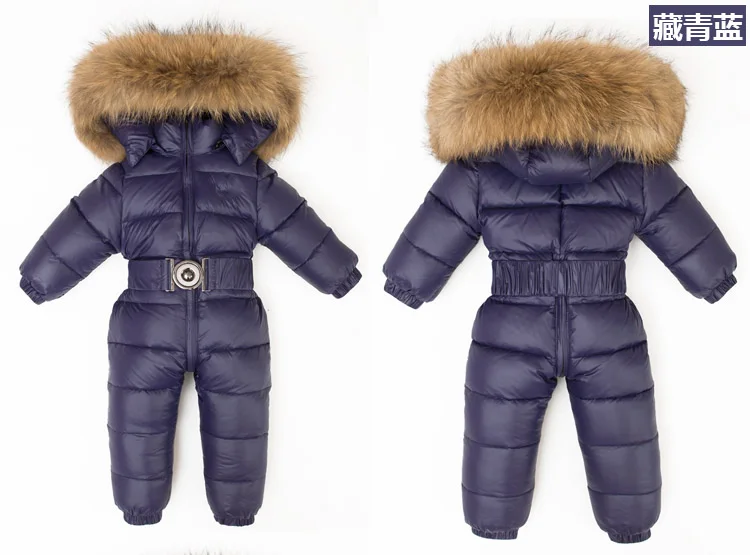 Зимний Детский комбинезон для мальчиков и девочек; комбинезон для малышей; белые куртки-пуховики; комбинезон; Детский комбинезон с капюшоном из натурального меха енота