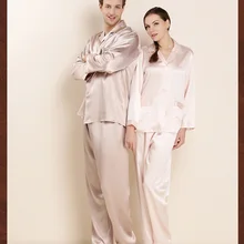 Мужская пижама из натурального шелка, женская пижама высокого качества, шелк тутового шелкопряда, с длинными рукавами, пижамные штаны, наборы, мужская пижама, комплект для отдыха для пар