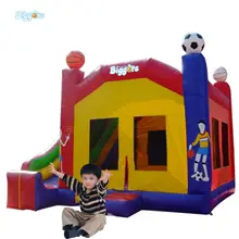 Commercila Grade Inflatable Bouncer With Soccer Decoration For Rental