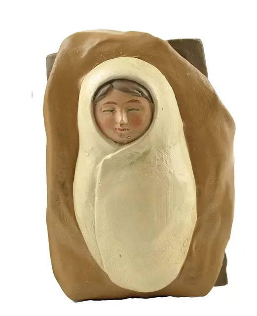 Polyresin Baby Jesus In Manger Religious Nativity Mini Figurine