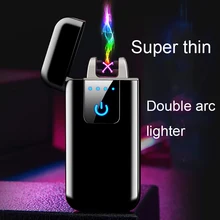  Plasma USB Lighter Touch-senstive Switch Lighter For Electronic Lighter Engrave Name Super Thin Lightr 