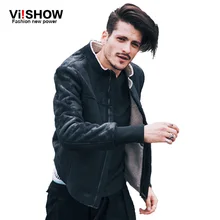 VIISHOW Mode Vintage Leder Jacken Männer Stehen Kragen Tide Marke Kleidung männer Motorrad Jacken Jaqueta de couro masculina