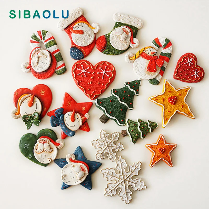 

Christmas Snowman Sock Star fridge magnets whiteboard sticker Refrigerator Magnets wedding Decoration love gifts Home Decoration