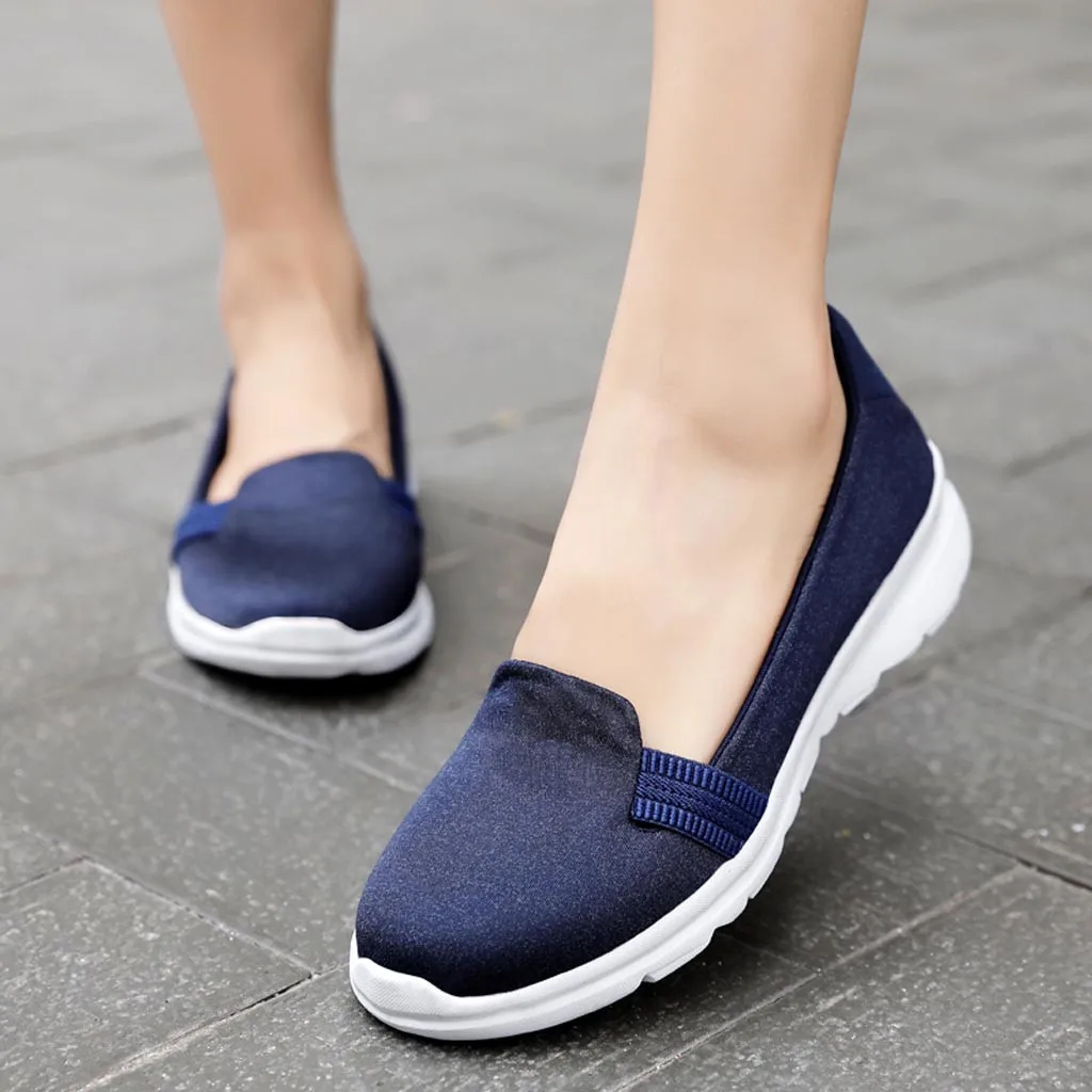 Summer women shoes women Breathable Mesh sneakers shoes ballet flats ladies slip on flats loafers shoes Plus size#N3