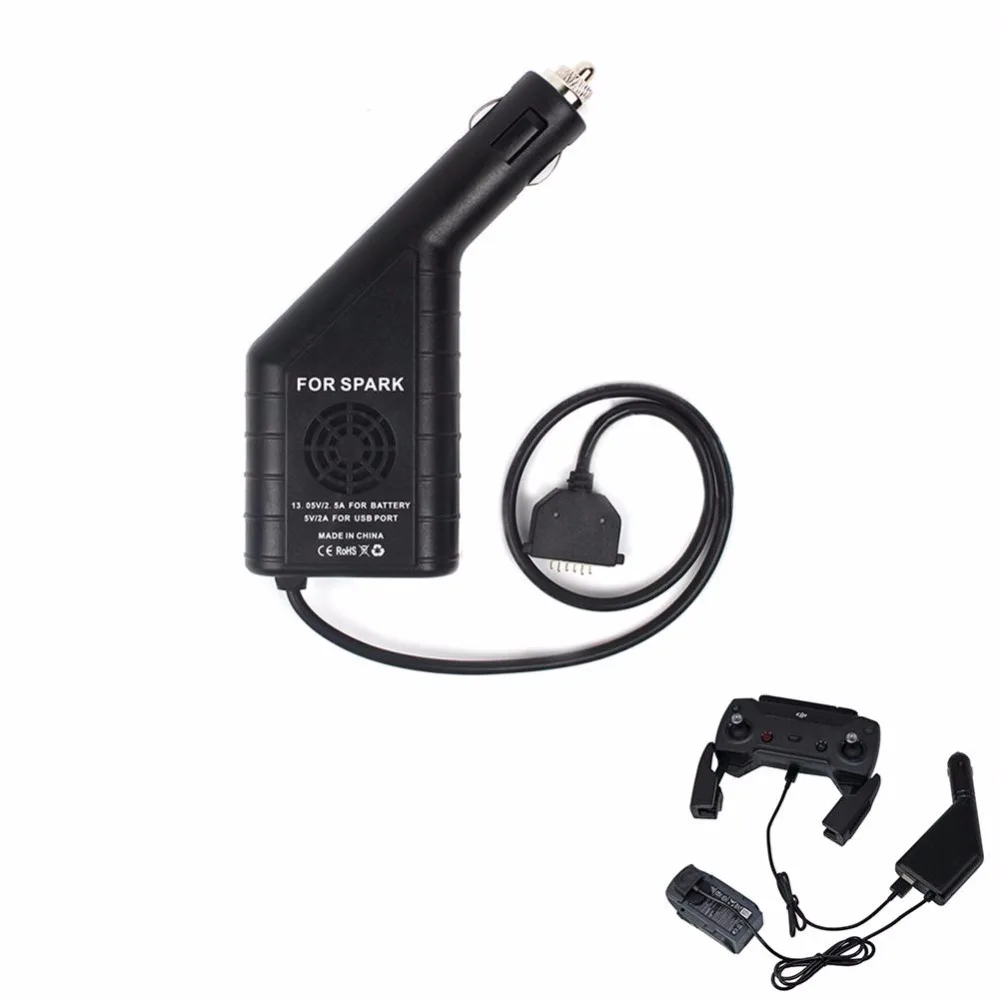 Joint Victory Intelligent Car Charger Adapter with Dual Output (USB + Battery) For DJI SPARK