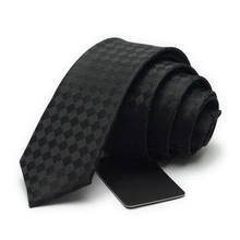 Новое поступление бренд 5 см галстуки для мужской формальный деловой Повседневное Свадебные узкий галстук шелк черный плед Gravata Mens Галстуки HB06