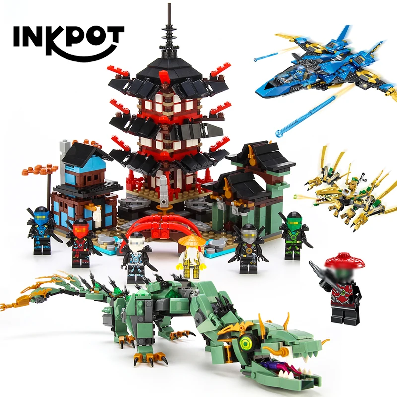

Ninjagoed Temple Golden Dragon Building Blocks Model Kit Compatible with Legoingly Ninjagoed figures Toys for Children