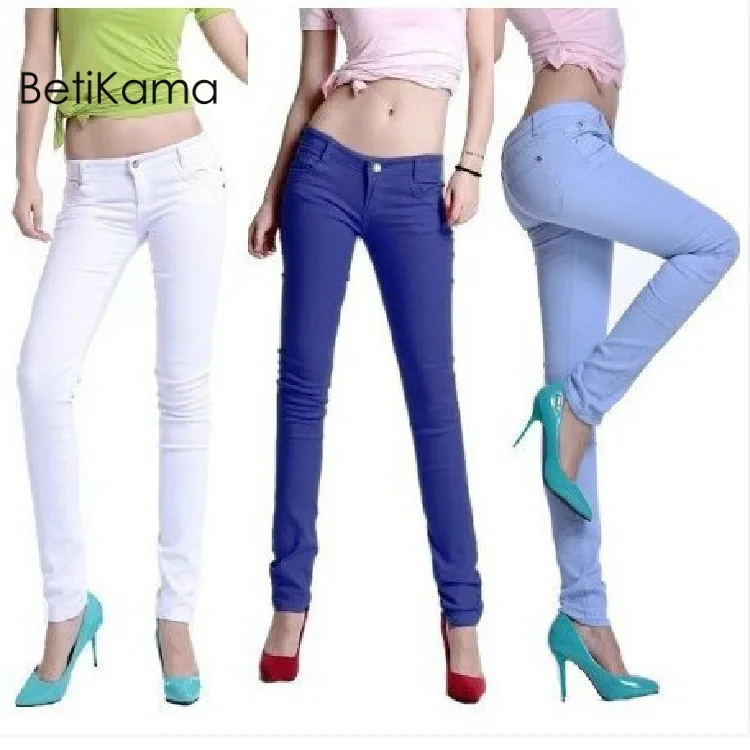 BetiKama/Новинка 2019 года летние тонкие джинсовые штаны ярких цветов женские