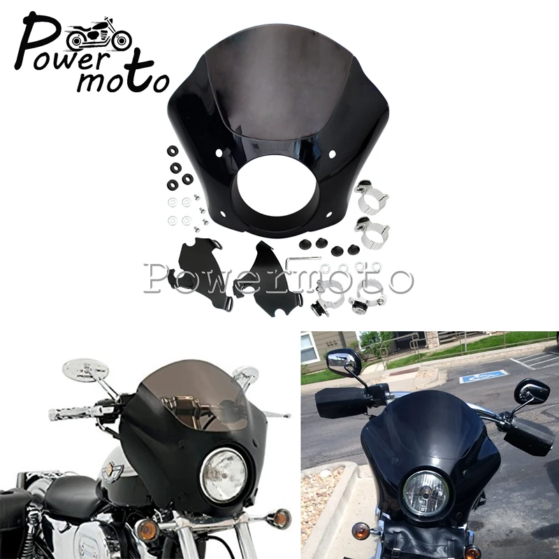 Motorcycle Fork Bracket Fairing Black Trigger Lock Mount Kit For Harley Dyna FDX 
