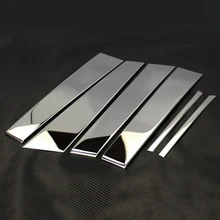 Car Accessories For Toyota Camry 2013 2014 Stainless Steel Window Trims Protector Cover Glass Strips B+C Center Pillars 6Pcs