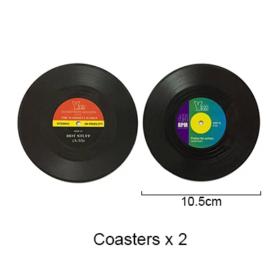 Креативная черная Пластик виниловых пластинок настольные подстилки Ретро Винтаж Подставка под кружку подушечки коврики термостойкие подставки под чашки, на возраст 2, 4, 6 шт - Цвет: 2PCS