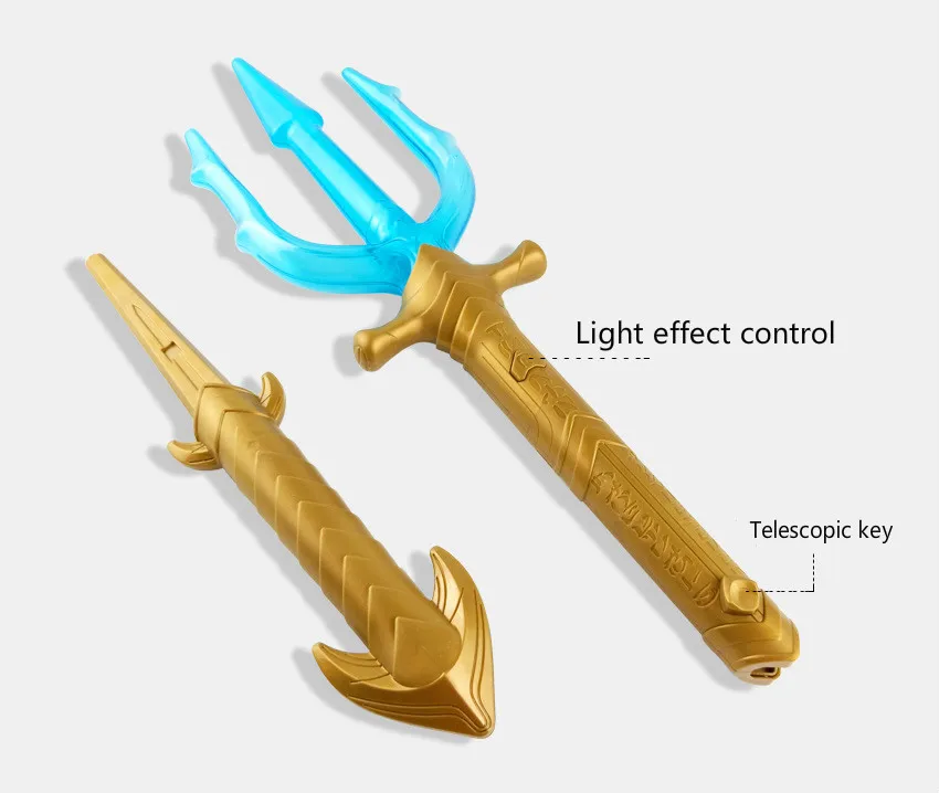 Movie Anime Aquaman Cosplay Props Arthur Curry/Orin Kids Child illuminate Trident Plastic Weapons Cosplay Accessories New