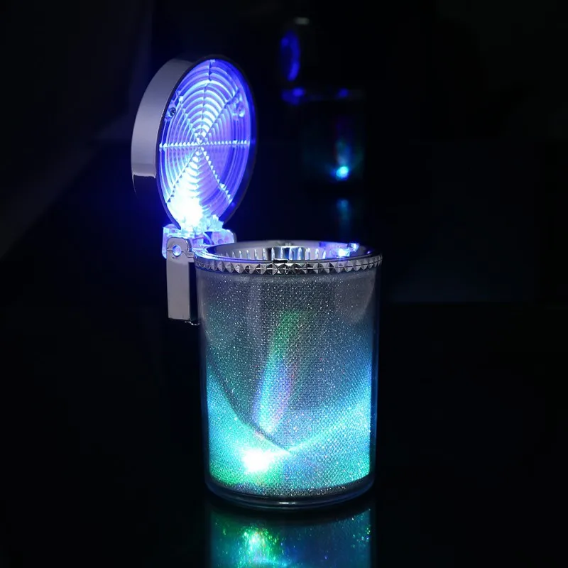 

Car Ashtray with LED Light Cigarette Cigar Ash Tray Container Smoke Ash Cylinder Smoke Cup Holder Storage Cup New
