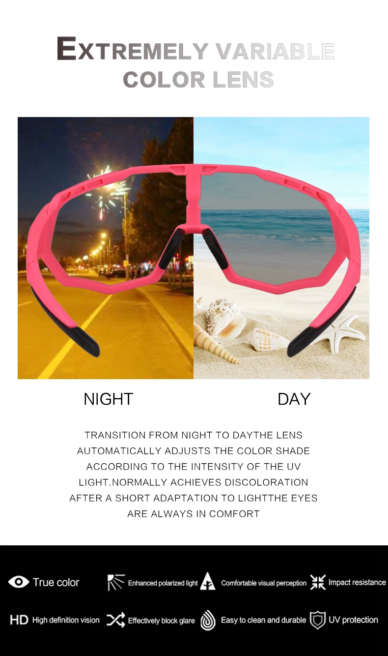 X-TIGER Pro, женские поляризованные и фотохромные очки для велоспорта, очки для спорта на открытом воздухе, MTB, велосипедные солнцезащитные очки, велосипедные очки