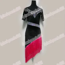 BLACK VELVET FRINGE. Latin Salsa Tango Rumba Cha Cha Costumes Modern Exercise BallroomDRESS,DANCE DRESS, LATIN DANCE WEAR