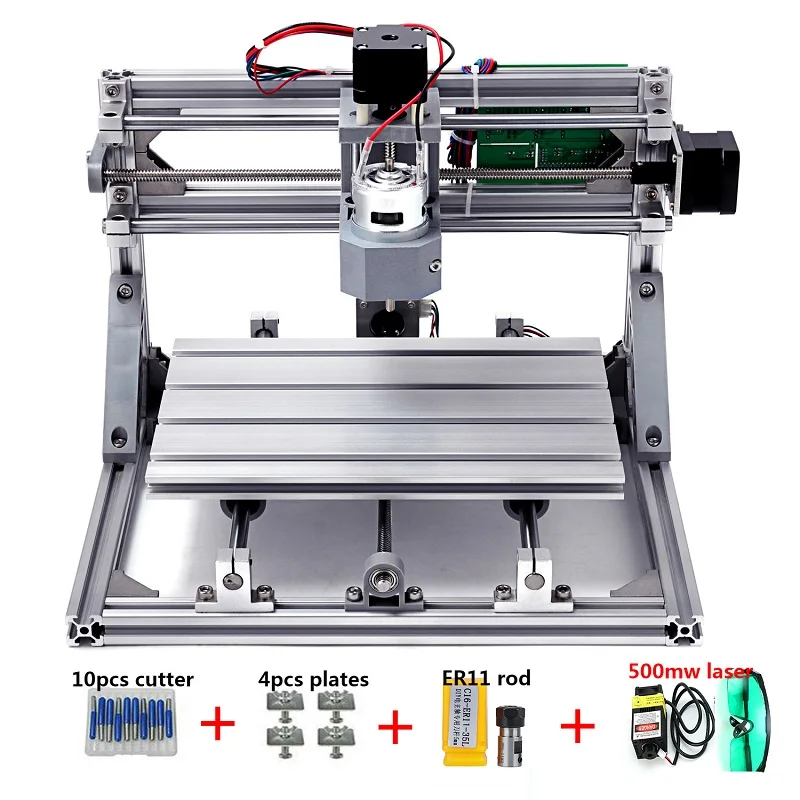 CNC 2418 DIY станок с ЧПУ с GRBL управлением рабочей зоны 24x18x4,5 см 3 оси Pcb ПВХ фрезерный станок по дереву резьба по дереву - Цвет: 500mw laser