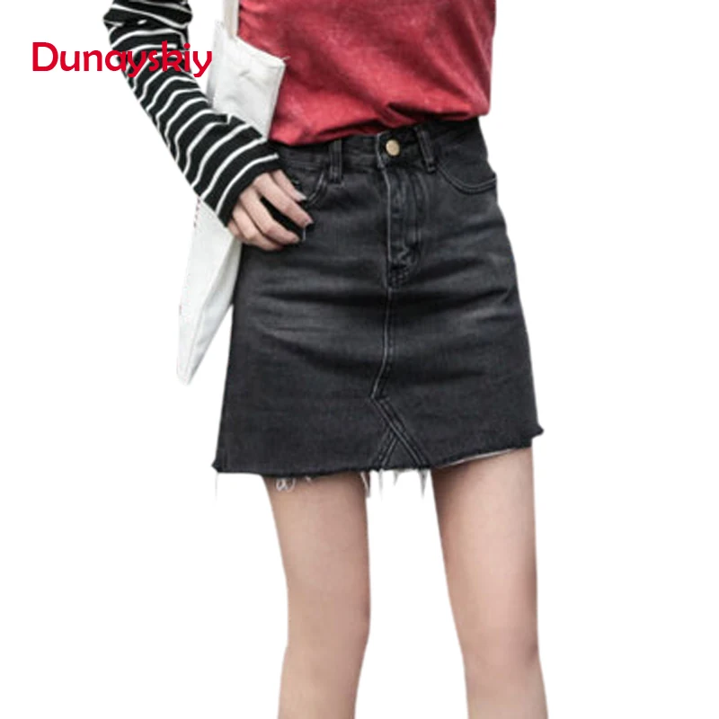 Duanyskiy Women Summer Black Blue Solid Casual High Waist Pencil Denim Skirts High Street Pockets Button All-matched Jeans Skirt Duanyskiy Women Summer Black Blue Solid Casual High Waist Pencil Denim Skirts High Street Pockets Button All-matched Jeans Skirt
