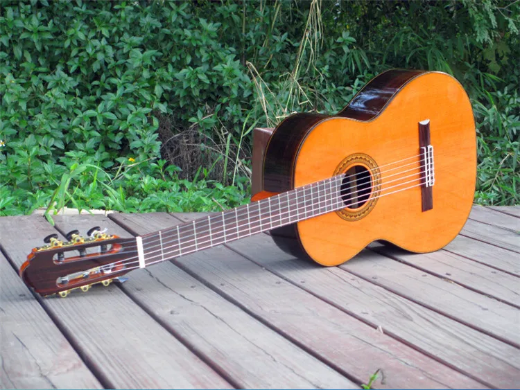 39 inch Handmade Spanish guitar,VENDIMIA SOLID Cedar /Rosewood Acoustic guitarras+STRINGS, classical guitar with Nylon string