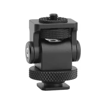 

Mini Hot Shoe Stand Monitor Mount 176 Degree Upper Rotation 360 Degree Base Rotations for LED Video Light Cameras Camcorders
