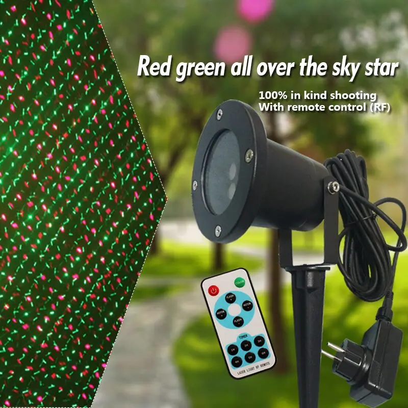 

Red, green, all over the sky star waterproof outdoor garden lamp, landscape lamp with RF remote control ground lamp