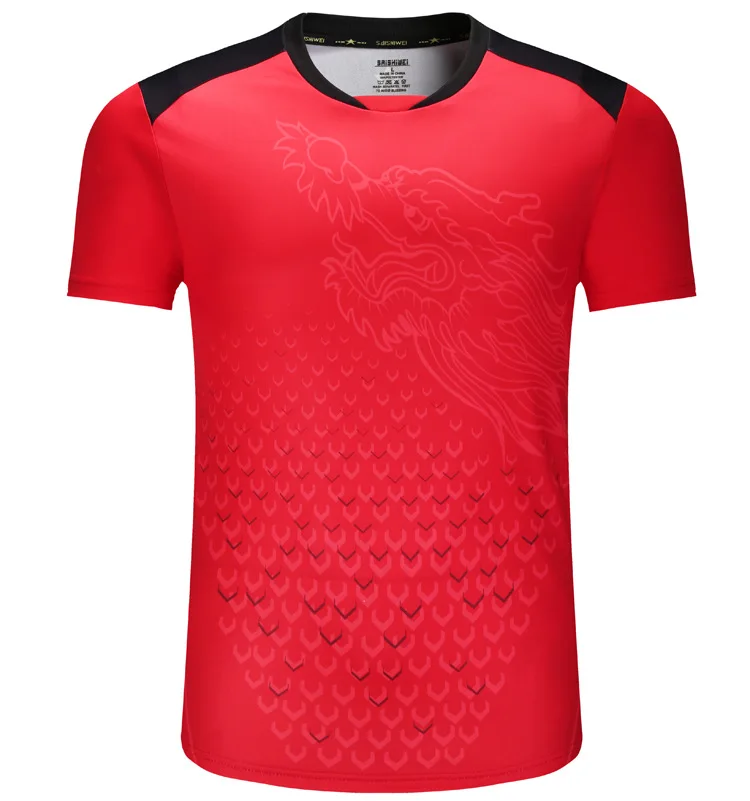 Китайская теннисная футболка с драконом, мужская, женская футболка для настольного тенниса, быстросохнущая футболка для бадминтона, спортивная одежда для спортзала, теннисная форма