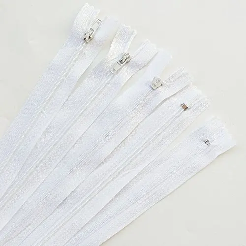

10pcs White color 3# 15/20/25/30/35/40CM Closed Nylon Coil Zippers Tailor Sewing Craft 101