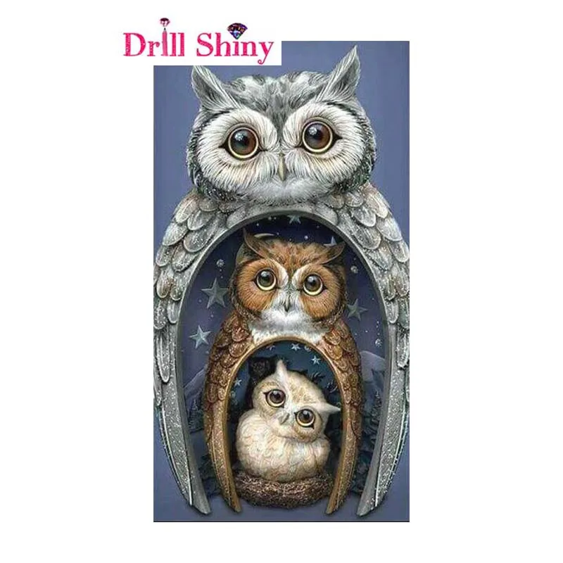 

New year diy 5d full diamond handmade owl diamond painting home decor wall stickers crafts mosaic cross stitch