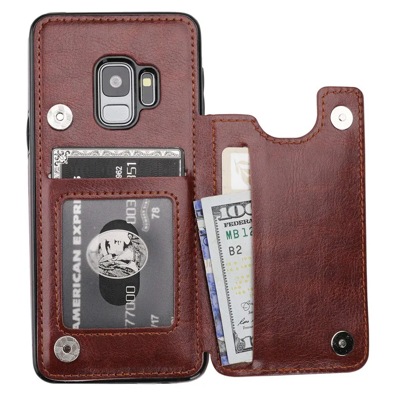 

Card Slot Case For Samsung Galaxy S9 S8 Plus Holder Cases For Samsung S7 Edge S10 Plus S10e Note 8 9 Leather Cover Capa