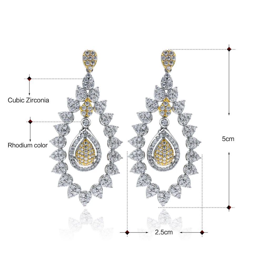 5 см длинные висячие серьги цветок дизайн Bonzer Jewelry высокое класс женский интимные аксессуары 2 тон Золотая Сережка-капелька