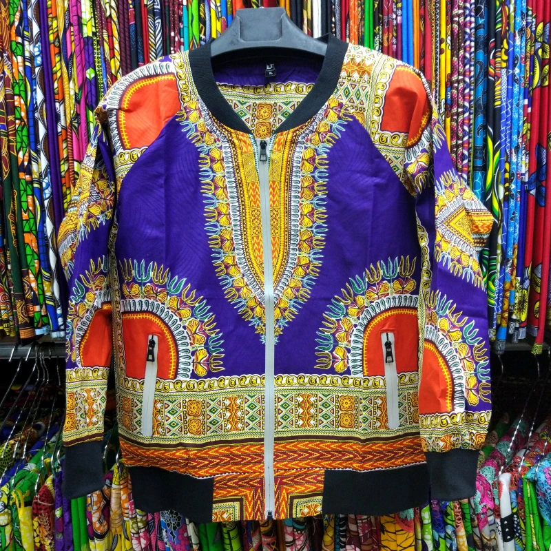 Африканский dashiki Бейсбол Куртка хип-хоп Африка Базен Riche одежда 3D принтом молния Батик Пальто Куртка-бомбер A61205