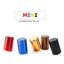 Портативная мини цилиндрическая чайная банка, герметичные алюминиевые ящики для хранения трав, баночки для кофейного порошка, жестяной контейнер для чая, для кувшина органайзера