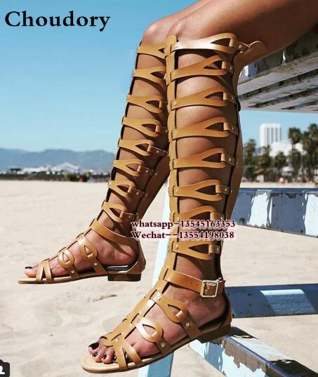 knee high gladiator sandals