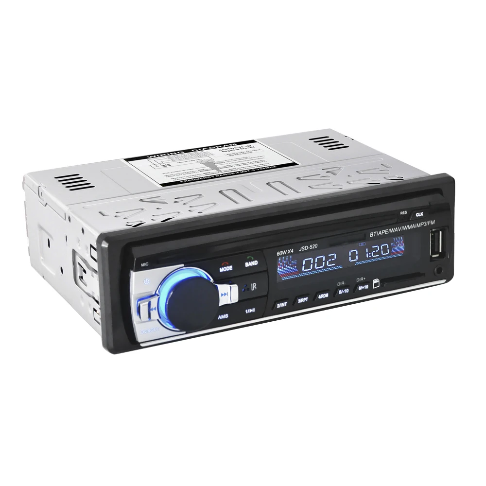 

Car Stereo BT Radio Audio Player Receiver In-Dash FM Aux Input WMA WAV MP3 Player with SD/USB Port