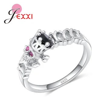 

Classic 925 Sterling Silver SilverRing Skull For Man Unique Punk Retro Sport Biker Skeleton Male Finger Rings Gifts Halloween