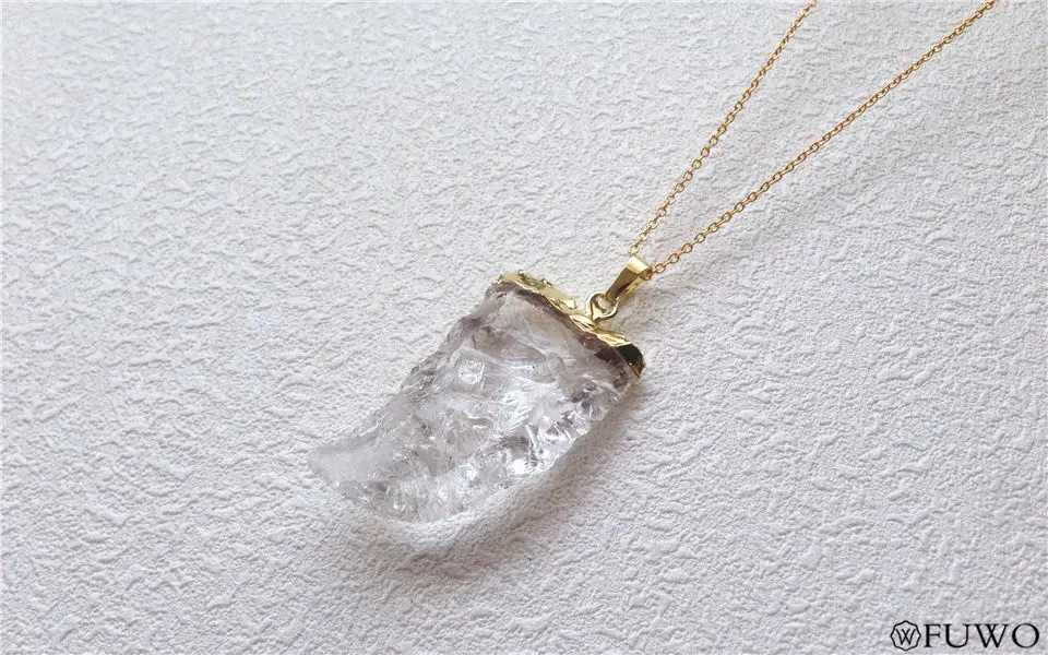 Rock Crystal Quartz Horn Charm Necklace 8