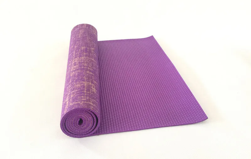 Натуральный льняной коврик для йоги без вкуса коврик для похудения с мешком для йоги - Цвет: Фиолетовый