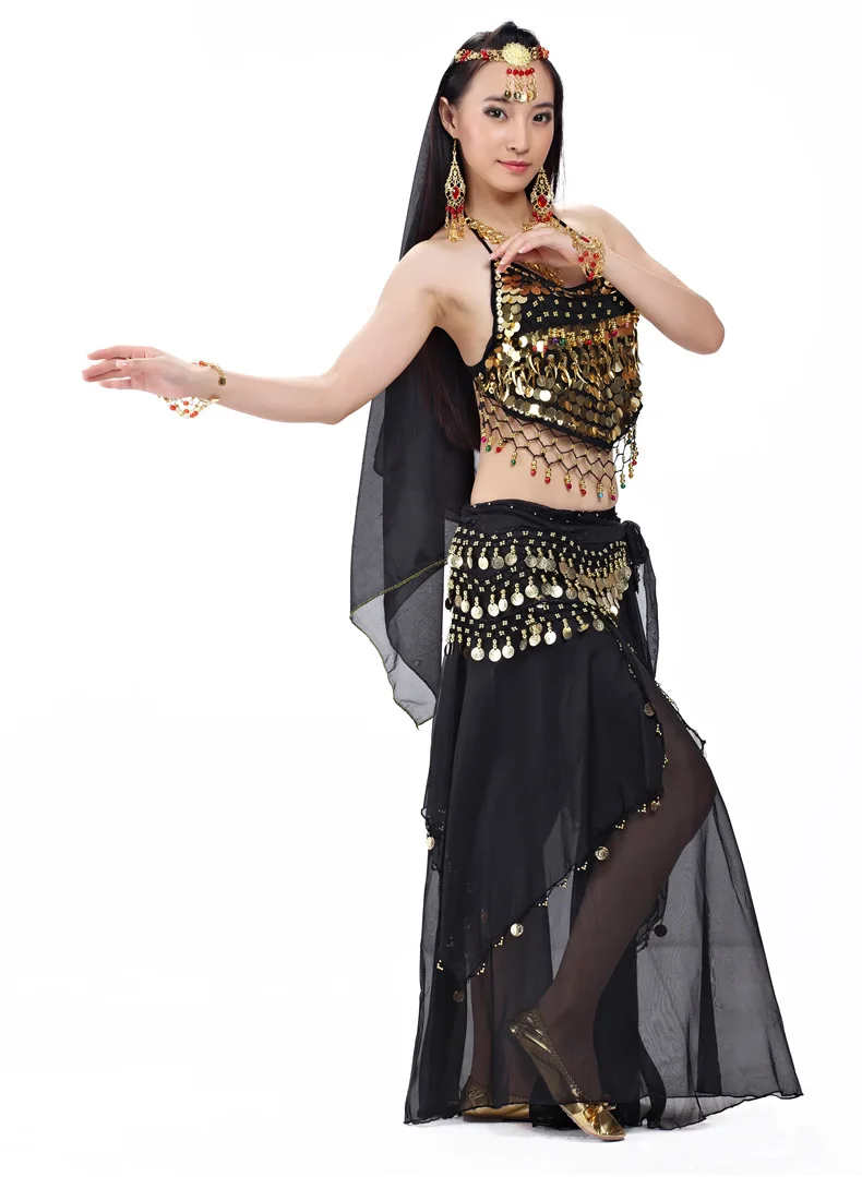 5 шт. набор Болливуд танцевальная одежда танец живота костюмы для женщин Индия Египет танцевальные костюмы для выступлений восточные танцы платье